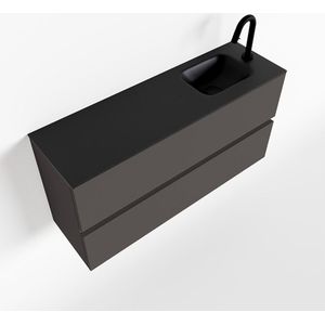 Mondiaz ada 100 cm toiletmeubel dark grey. Lex wastafel urban rechts 1 kraangat