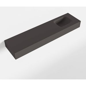 Mondiaz lex dark_grey vrijhangende solid surface wastafel 120 cm. Positie wasbak rechts