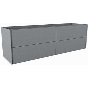 Mondiaz TENCE wastafelonderkast - 160x45x50cm - 4 lades - uitsparing links - push to open - softclose - Plata M37129Plata