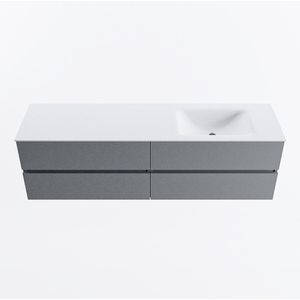Mondiaz vica 170 cm badmeubel onderkast plata 4 lades. Wastafel cloud rechts 1 kraangat, kleur talc.
