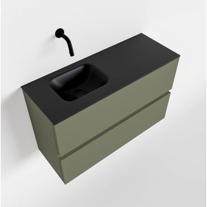 MONDIAZ ADA 80cm toiletmeubel army. LEX wastafel urban links zonder kraangat