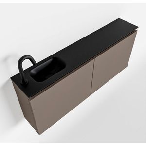 Mondiaz ture 120 cm toiletmeubel smoke. Eden wastafel urban links 1 kraangat