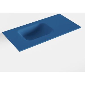 MONDIAZ LEX Jeans solid surface inleg wastafel voor toiletmeubel 60cm. Positie wasbak links