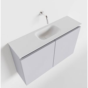 Mondiaz ture 80 cm toiletmeubel cale. Eden wastafel talc midden geen kraangat