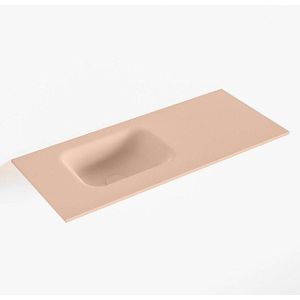Mondiaz LEX Fontein - 70x30x0.9cm - wasbak Links - zonder kraangaten - voor toiletmeubel - Solid surface - Rosee F51111Rosee