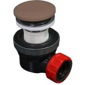 Mondiaz ruimte besparende click sifon 6,7 cm hoog solid surface rond smoke