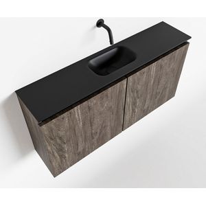 MONDIAZ TURE 100cm toiletmeubel dark brown. EDEN wastafel urban midden geen kraangat
