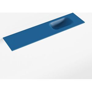 Mondiaz eden jeans solid surface inleg wastafel voor toiletmeubel 90 cm. Positie wasbak rechts