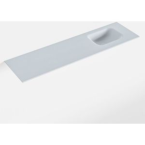Mondiaz lex clay solid surface inleg wastafel voor toiletmeubel 110 cm. Positie wasbak rechts