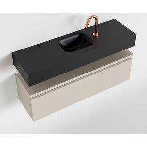 MONDIAZ ANDOR 100cm toiletmeubel linen. LEX 100cm wastafel urban midden 1 kraangat