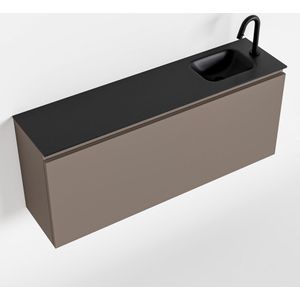 MONDIAZ OLAN 120cm toiletmeubel smoke. LEX wastafel urban rechts 1 kraangat