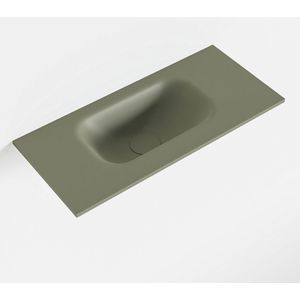 Mondiaz eden army solid surface inleg wastafel voor toiletmeubel 50 cm. Positie wasbak links