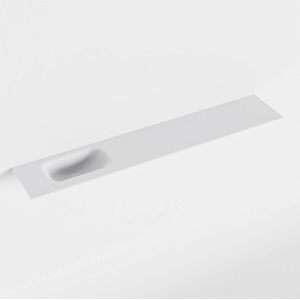 Mondiaz eden talc solid surface inleg wastafel voor toiletmeubel 120 cm. Positie wasbak links
