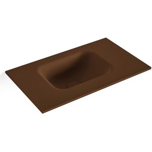 Mondiaz lex rust solid surface inleg wastafel voor toiletmeubel 50 cm. Positie wasbak links