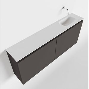 Mondiaz ture 120 cm toiletmeubel dark grey. Eden wastafel talc rechts geen kraangat