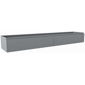 Mondiaz FOGE wastafelonderkast - 200x41x25cm - 2 lades - uitsparing links en rechts - softclose - Plata M44274Plata