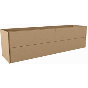 Mondiaz TENCE wastafelonderkast - 180x45x50cm - 4 lades - uitsparing links - push to open - softclose - Oro M37137Oro