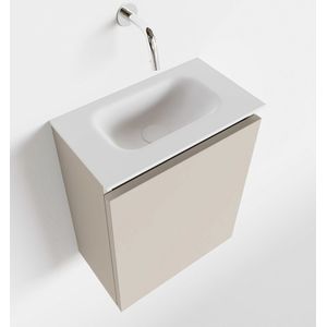 Mondiaz ture 40 cm toiletmeubel linen. Eden wastafel talc midden geen kraangat