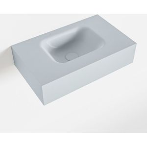 Mondiaz lex clay vrijhangende solid surface wastafel 50 cm. Positie wasbak midden