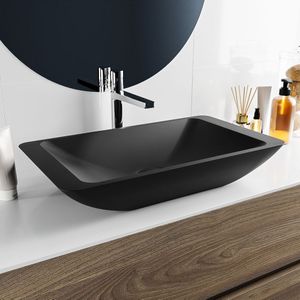 Mondiaz Topi Waskom - 59.5x34.5x10cm - rechthoek - opbouw - Solid Surface Urban M80180UrbanUrban