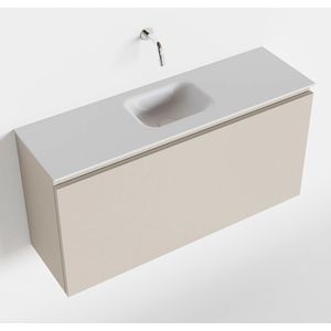 Mondiaz Olan 100cm toiletmeubel linen met wastafel talc midden geen kraangat