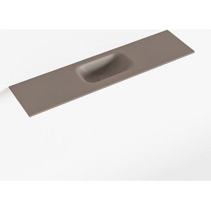Mondiaz eden smoke solid surface inleg wastafel voor toiletmeubel 90 cm. Positie wasbak midden