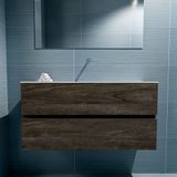 MONDIAZ ADA 100cm toiletmeubel dark brown. LEX wastafel talc midden zonder kraangat