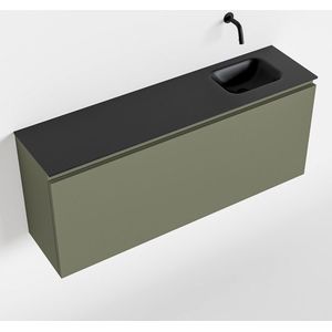 Mondiaz olan 120 cm toiletmeubel army. Lex wastafel urban rechts geen kraangat