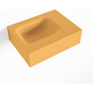 Mondiaz lex ocher vrijhangende solid surface wastafel 40 cm. Positie wasbak links