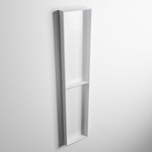 MONDIAZ EASY Nis 89,5x29,5cm in solid surface kleur Cale | Talc. 2 vakken geschikt voor in- of opbouw