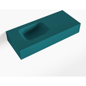 Mondiaz lex smag vrijhangende solid surface wastafel 70 cm. Positie wasbak links