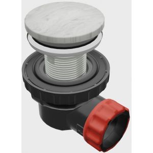 Mondiaz ruimte besparende click sifon 6,7 cm hoog solid surface rond opalo