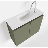 Mondiaz Ture 60cm toiletmeubel army met wastafel talc midden 1 kraangat