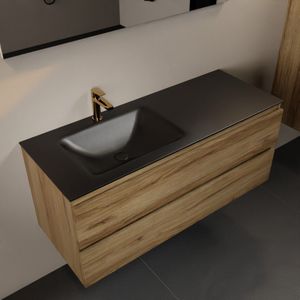 Mondiaz aivy 120 cm badmeubel chai, wastafel urban solid surface links 1 kraangat