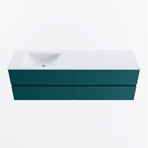 MONDIAZ VICA 160cm badmeubel onderkast Smag 4 lades. Wastafel CLOUD links 1 kraangat, kleur Talc.