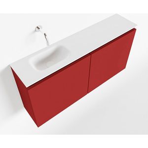 Mondiaz ture 100 cm toiletmeubel fire. Eden wastafel talc links geen kraangat