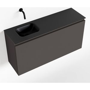 Mondiaz olan 100 cm toiletmeubel dark grey. Lex wastafel urban links geen kraangat
