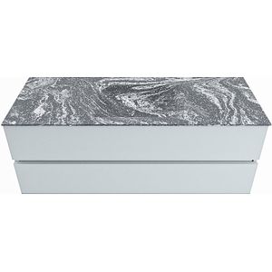 Mondiaz vica-dlux 130 cm badmeubel onderkast clay 2 lades. Inbouw wastafel cloud midden 1 kraangat, kleur lava.