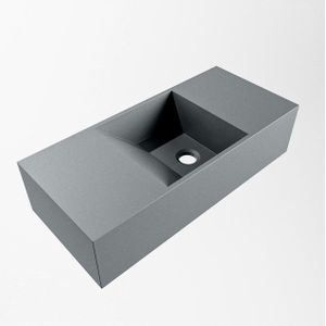 Mondiaz TYNE Fontein - 50x23x12cm - wasbak Rechts - zonder kraangaten - solid surface - Plata TYNE20004PLATA