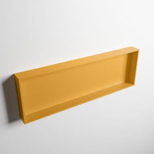 Mondiaz easy nis 89,5x29,5 cm in solid surface kleur ocher | ocher. 1 vak geschikt voor in- of opbouw