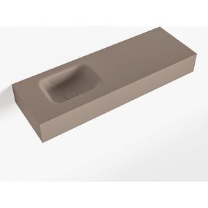 Mondiaz lex smoke vrijhangende solid surface wastafel 90 cm. Positie wasbak links