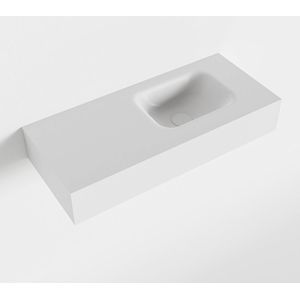 Mondiaz lex talc vrijhangende solid surface wastafel 70 cm. Positie wasbak rechts