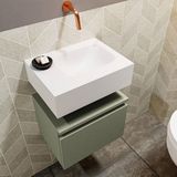 Mondiaz andor 40 cm toiletmeubel army. Lex 40 cm wastafel talc rechts geen kraangat