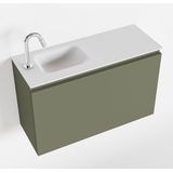 Mondiaz olan 80 cm toiletmeubel army. Lex wastafel talc links 1 kraangat