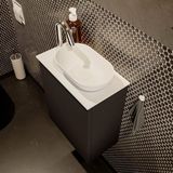 Mondiaz Fowy toiletmeubel 40cm urban met witte waskom rechts en kraangat
