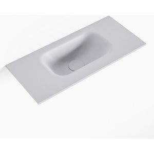 Mondiaz eden cale solid surface inleg wastafel voor toiletmeubel 50 cm. Positie wasbak midden