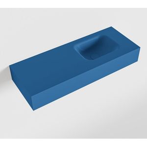 Mondiaz lex jeans vrijhangende solid surface wastafel 80 cm. Positie wasbak rechts