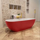 Mondiaz Rock vrijstaand bad solid surface 170x70cm kleur Fire met Talc