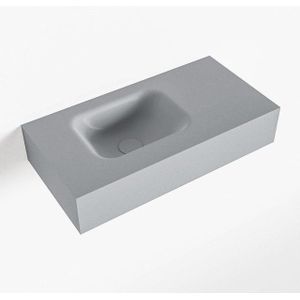 Mondiaz LEX Fontein - 60x30x12cm - wasbak Links - zonder kraangaten - solid surface - Plata F52108Plata