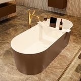 Mondiaz Noble vrijstaand bad solid surface 180x75cm kleur Rust met Talc